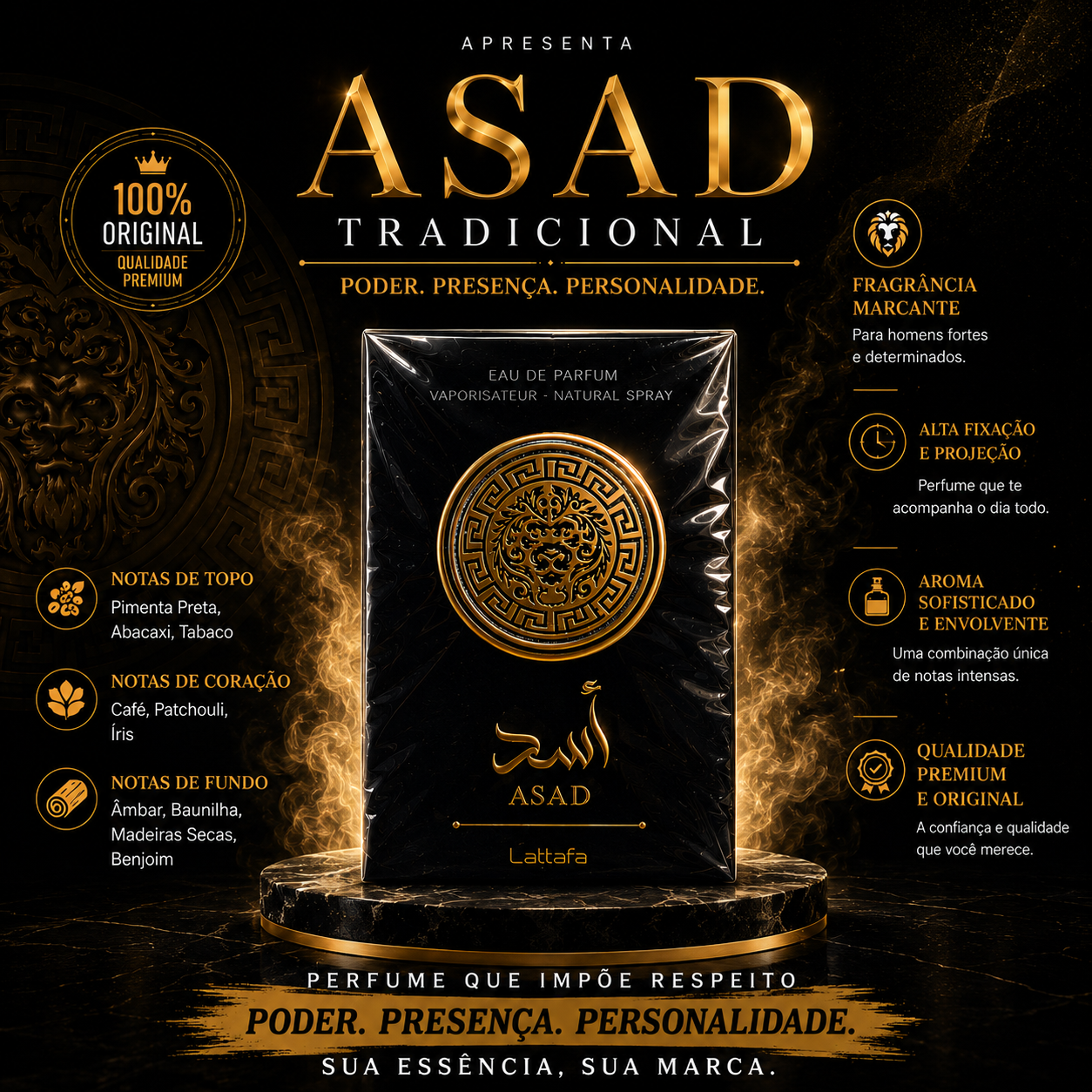 Asad Tradicional Lattafa 100ml — Masculino
