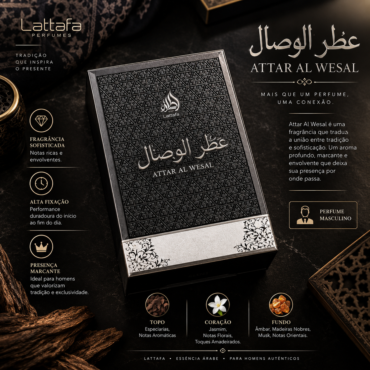Attar Al Wesal Lattafa — Masculino
