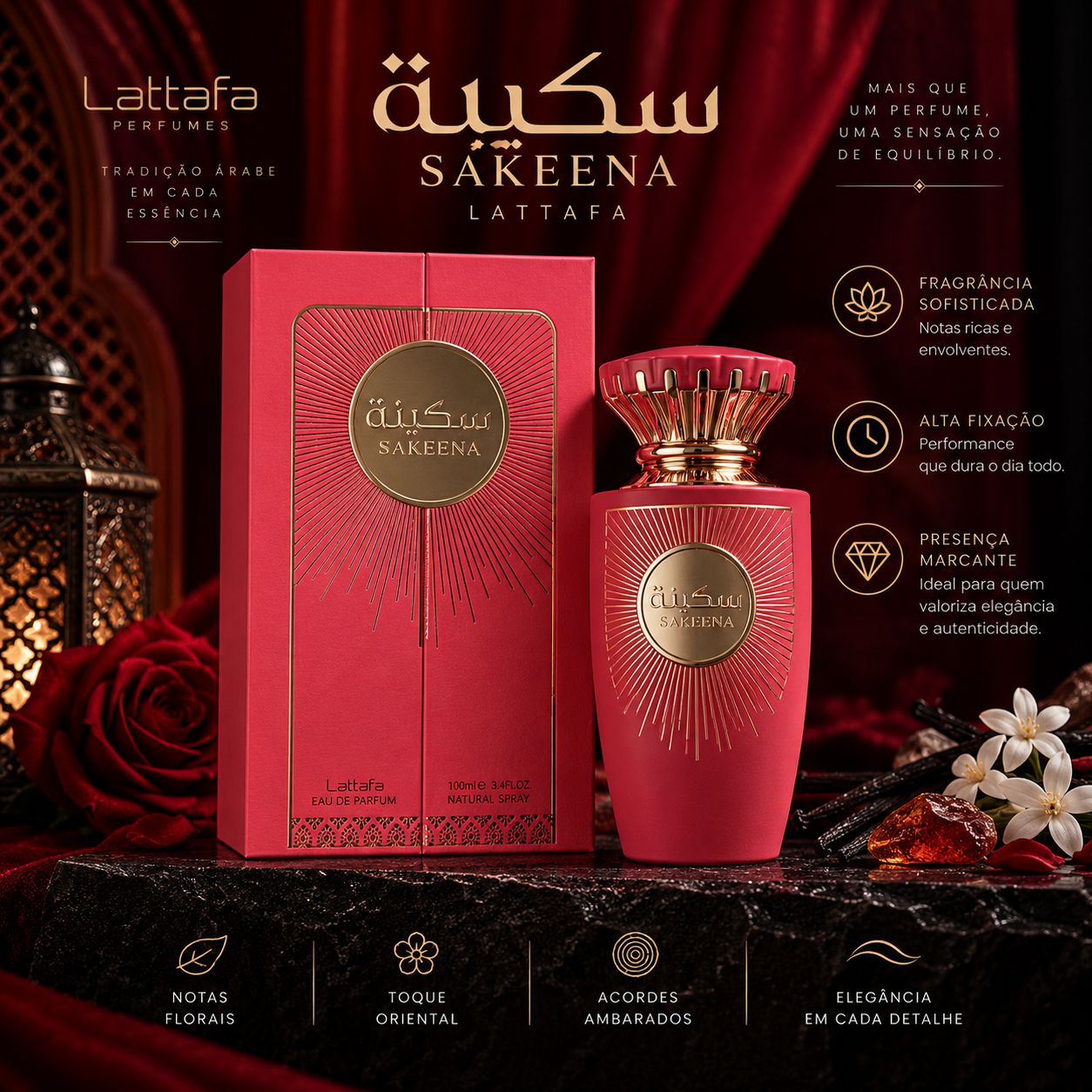 Sakeena Lattafa 100ml — Feminino