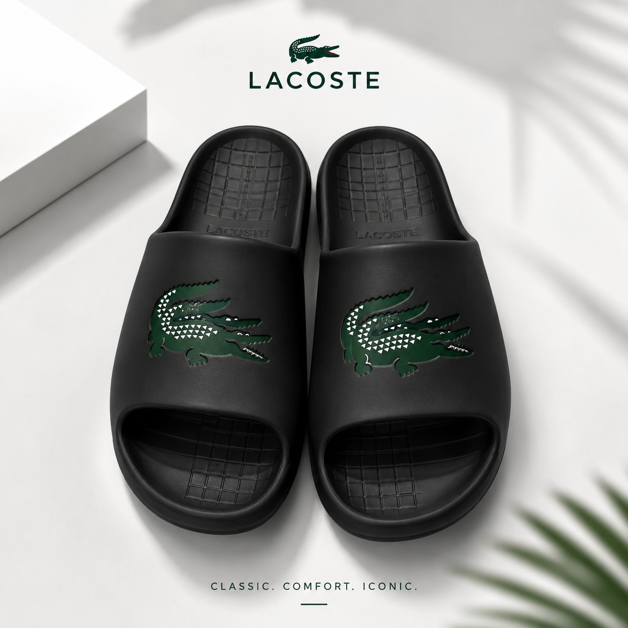 Chinelo Lacoste Preto