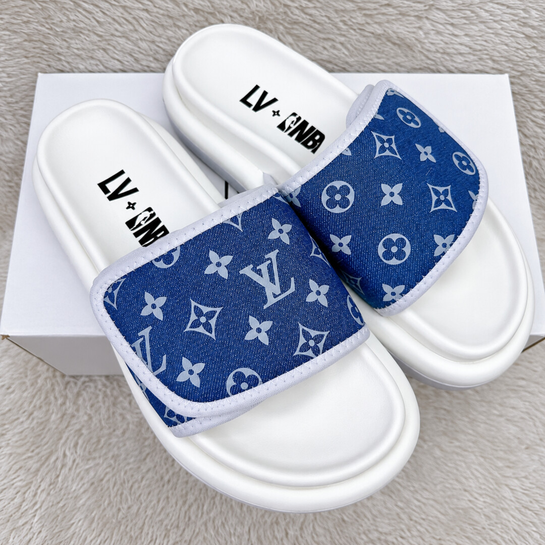 Chinelo Louis Vuitton — Azul e Branco — tamanhos 34 ao 44