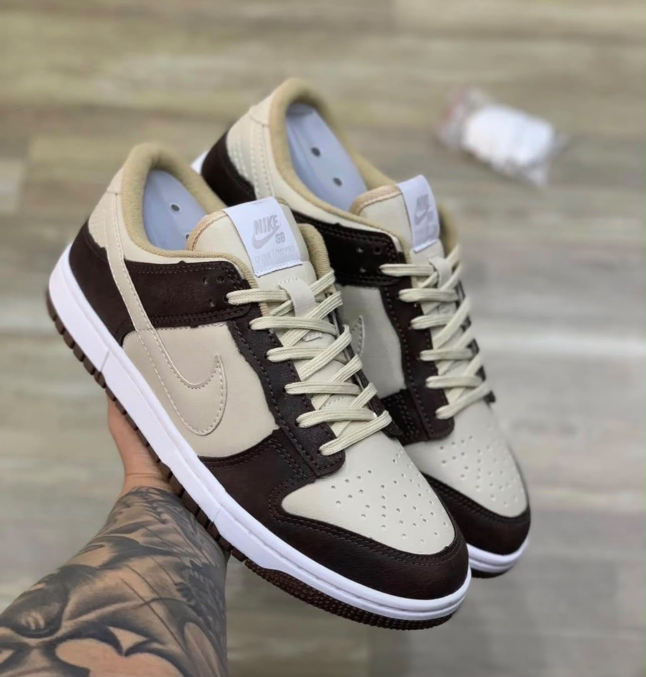 Nike Dunk Marrom Escuro e Bege — tamanhos 34 ao 44